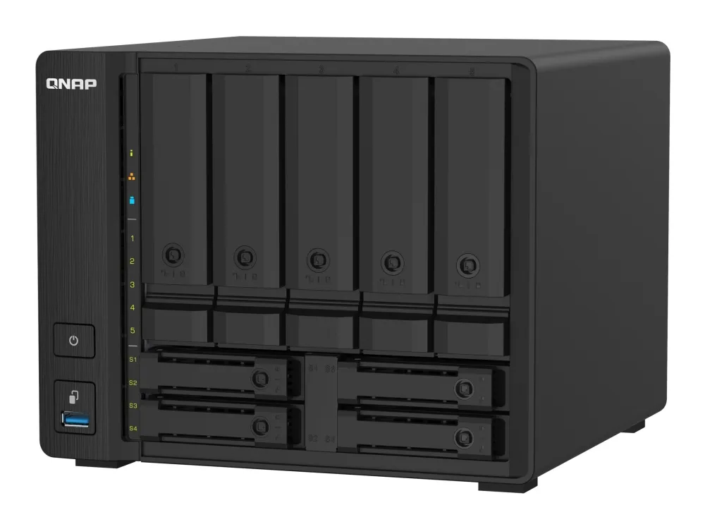QNAP TS-932PX - NAS-server - 9 fag - SATA 6Gb/s - RAID 0, 1, 5, 6, 10, 50, JBOD, 5 hot reserve, 6 hot reserve, 60, 50 hot reserve, 10 hot reserve, 1 hot reserve, 60 hot reserve - RAM 4 GB - Gigabit Ethernet / 2,5 Gigabit Ethernet / 10 Gigabit Etherne