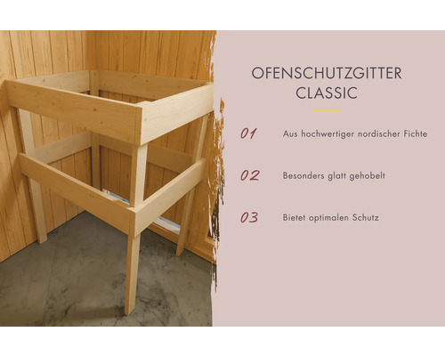Karibu Sonja blokhutsauna inclusief 9 kW biokachel en externe regeling, zonder dakrand, met houten deur en isolatieglas, thermisch geïsoleerd.