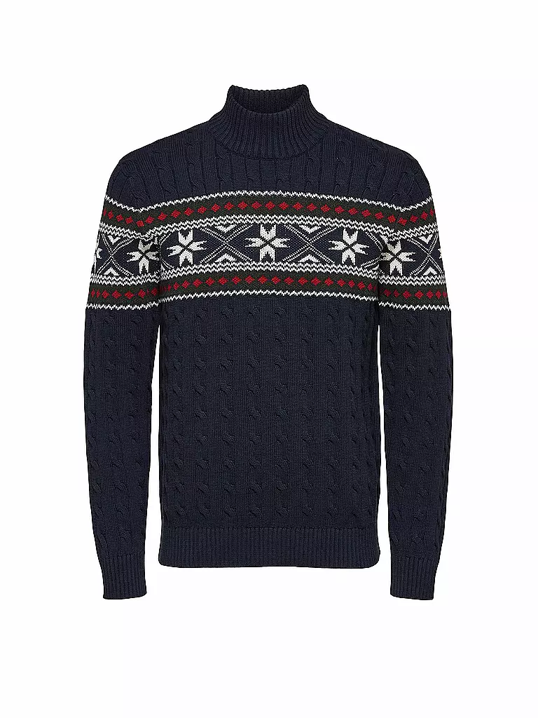 SELECTED Stehkragenpullover SLHFLAKE  blau