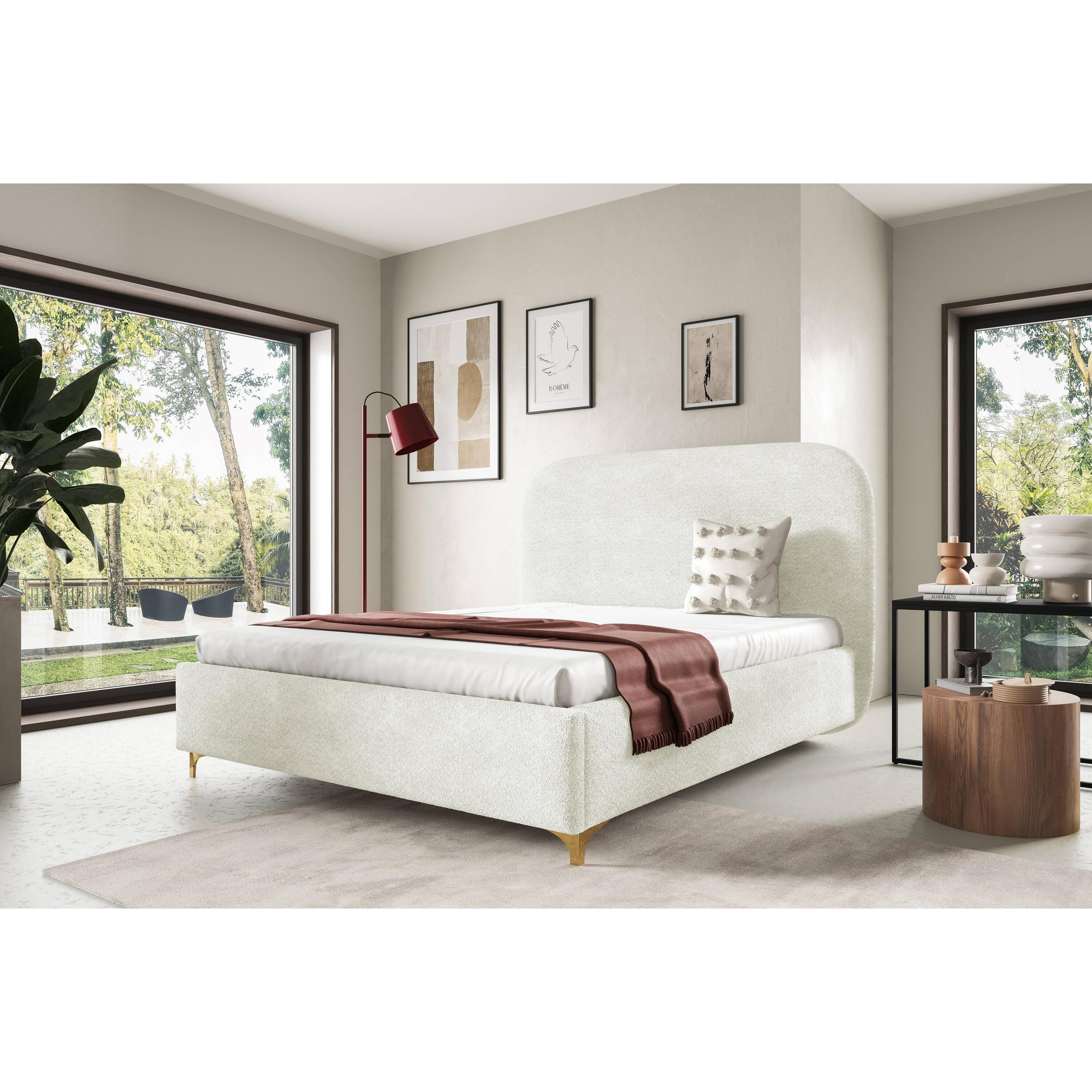 by fonQ Aura Bedframe - 200 x 200 cm - Ivoor