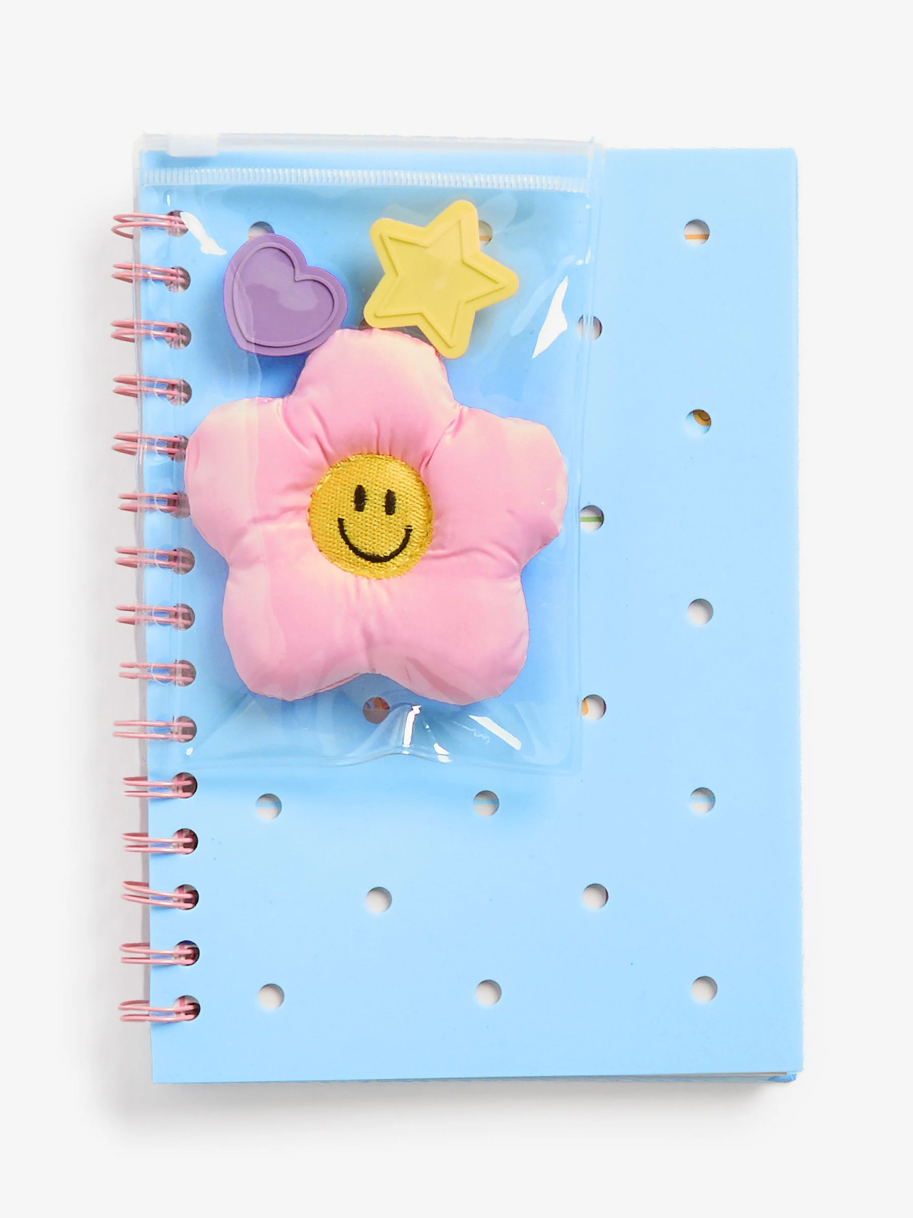 Flower Power A5 gelinieerd notitieboek met bedels op de voorkant