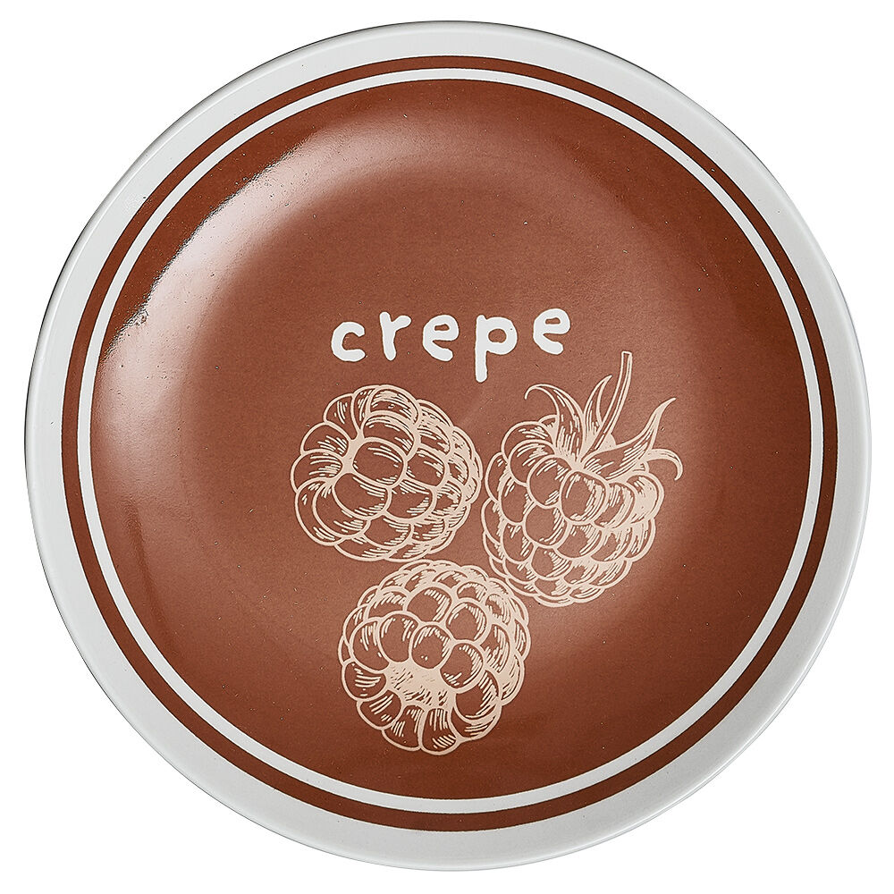 Lot de 4 assiettes à dessert porcelaine design crêpes