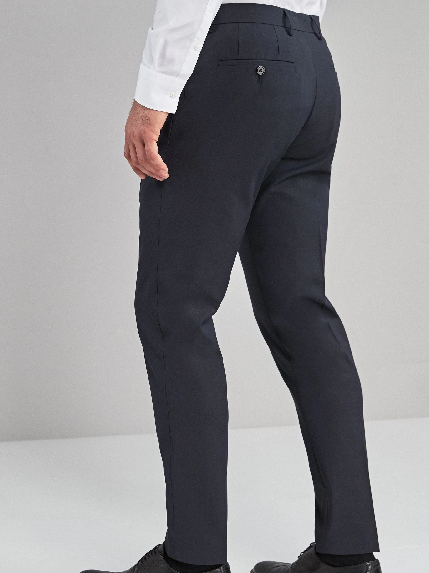 Donkerblauw - Strakke Pasvorm - Chique stretchy broek