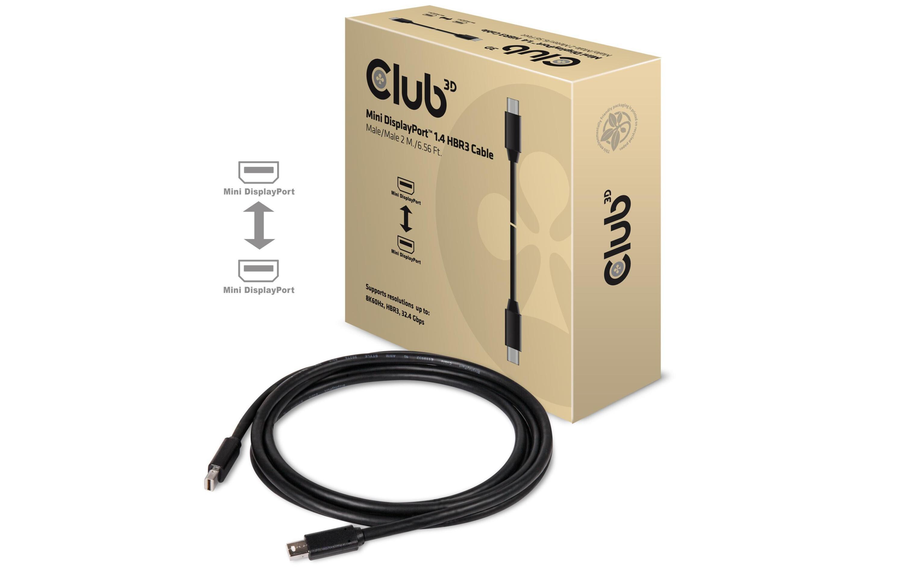Kabel Mini-DP 1.4 - Mini-DP 1.4 HBR3 8K, 2 mMini DisplayPort 1.4 HBR3 8K60Hz Kabel Stecker/Stecker