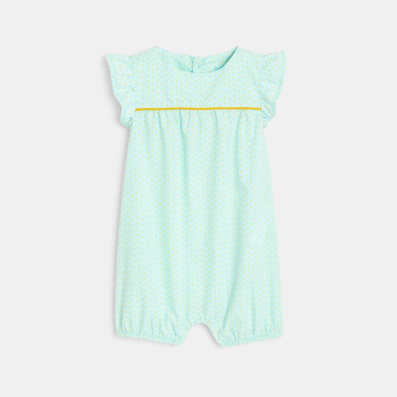 Combi courte en jersey imprimé bleu bébé fille Bleu