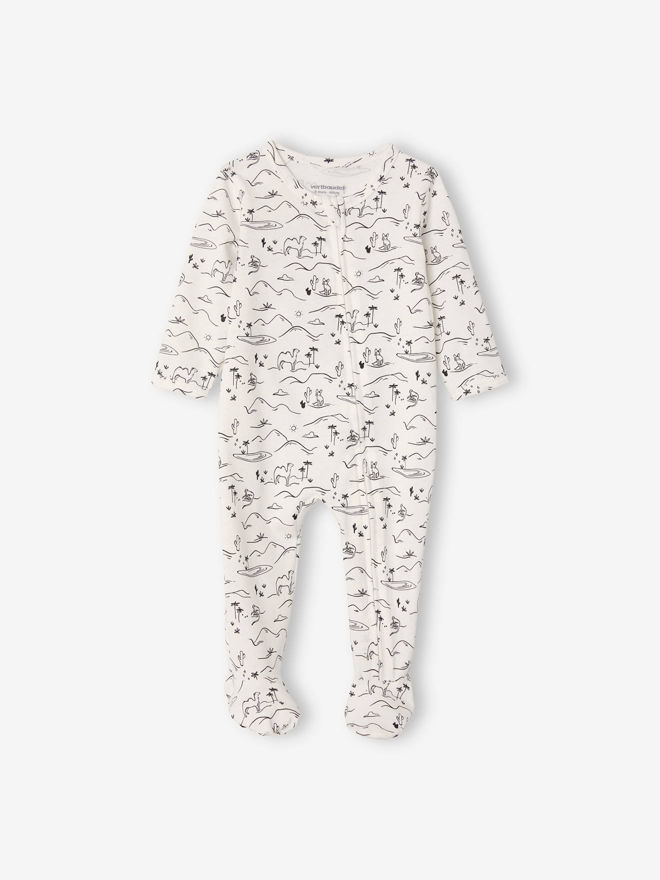 Conjunto de 3 pijamas de algodão para bebê com certificação Oeko-Tex®, branco claro, bicolor/multicolorido.