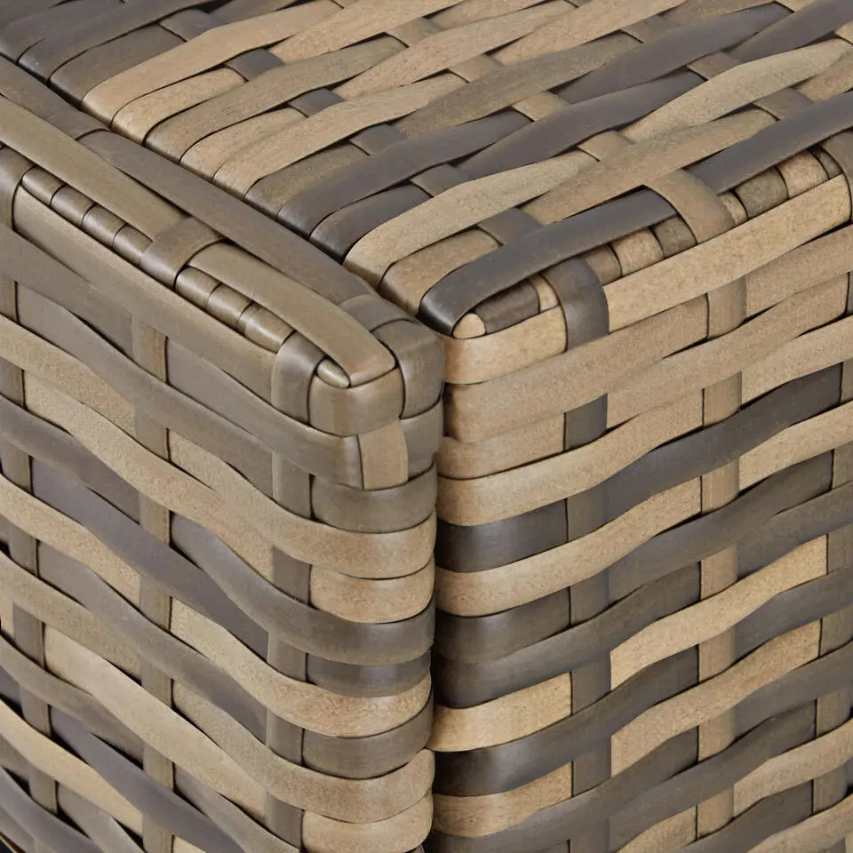 tectake Wicker ligbed met wielen, Natuur/donkergrijs