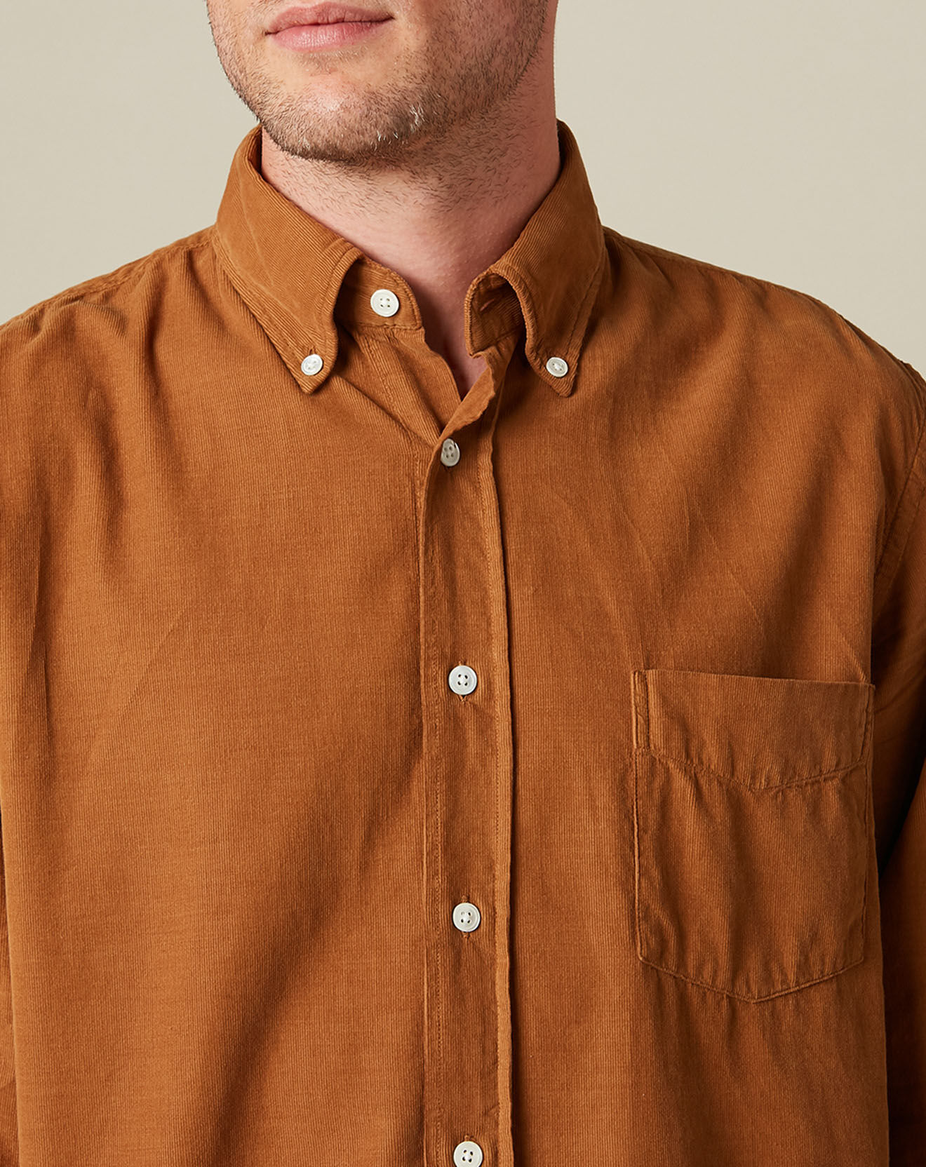 Hartford Chemise en Velours côtelé Regular Pal Pat camel
