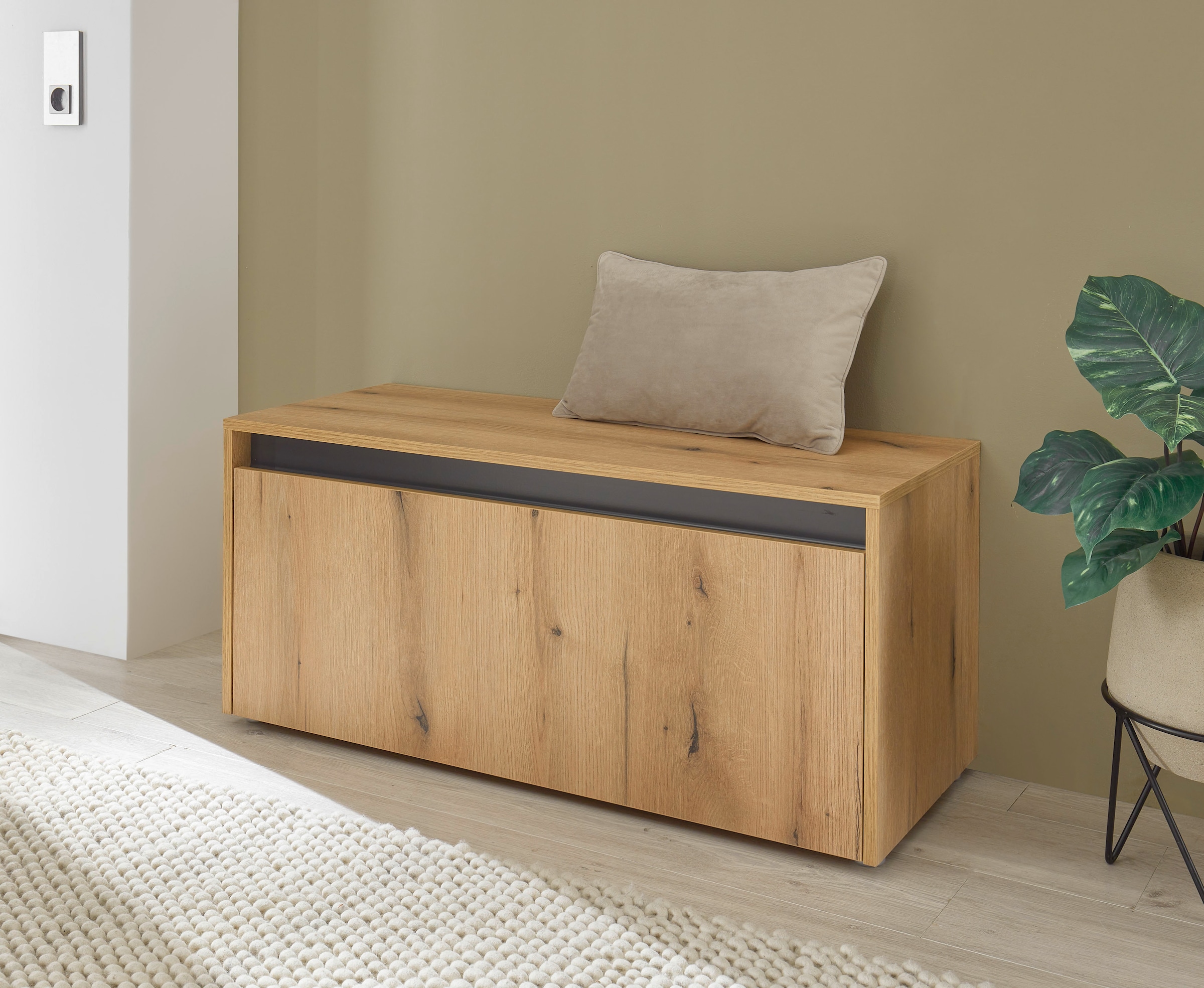 INOSIGN Schuhbank »GiRON/CiTY, Garderobenbank mit Klappe, Sitzbank in vier Farben« viel Stauraum, Platz für ca. 8 Paar Schuhe, 100 cm breit