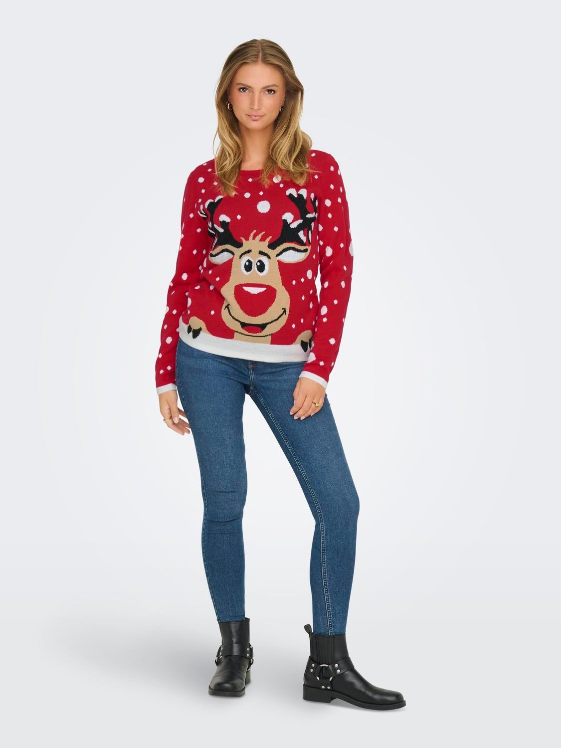 JDYLUCIA Strickpullover True Red