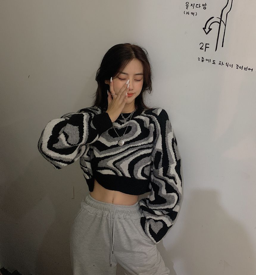 Alfie - Print Cropped Trui