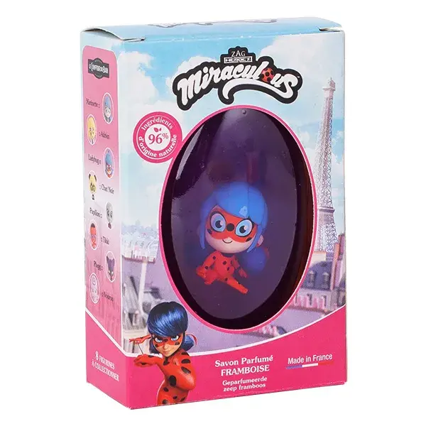 Le Comptoir Du Bain & Miraculous Savon Solide Framboise Figurine Ladybug 75g