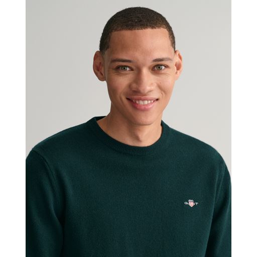 GANT Crewneck Sweater, Tartan Green, XL