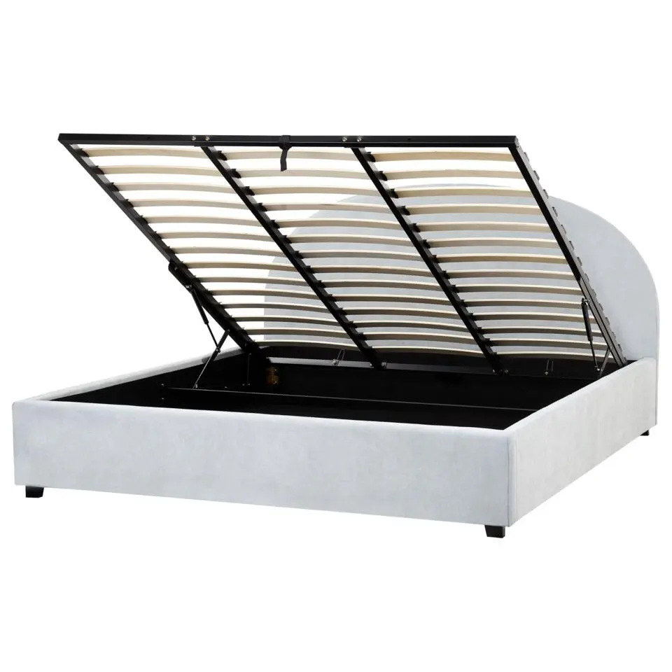VAUCLUSE - Bed met opbergruimte - Lichtblauw - 180 x 200 cm - Stof