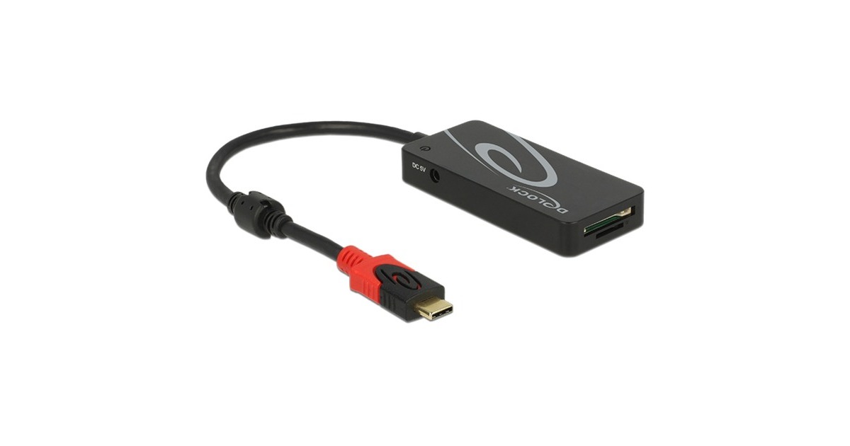 DeLOCKExterne USB 3.1 Gen 1 Hub USB Type-C > 3x USB Type-A + 2 Slot SD kaartlezer usb-hub  (Zwart)