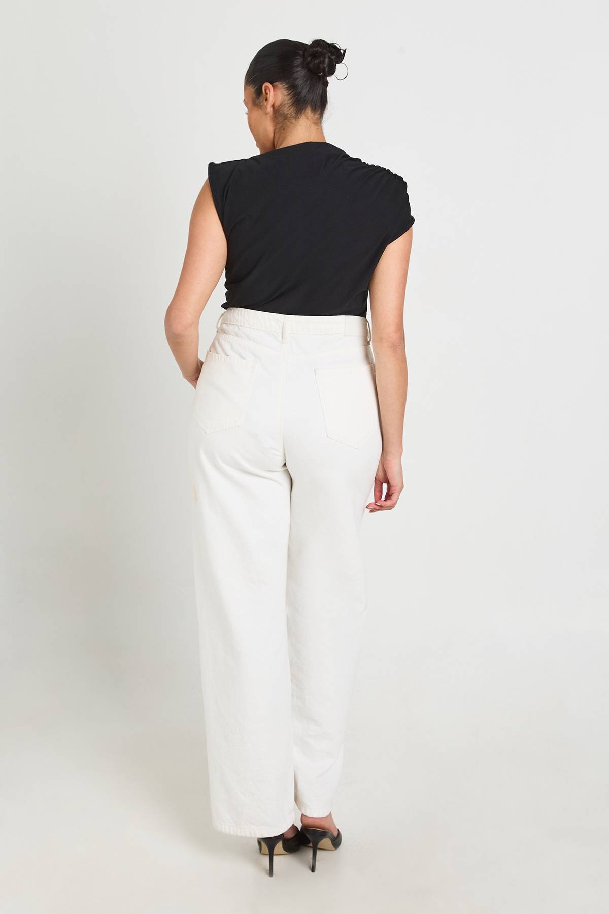 boohoo Body Froncé Grande Taille Avec Encolure Montante