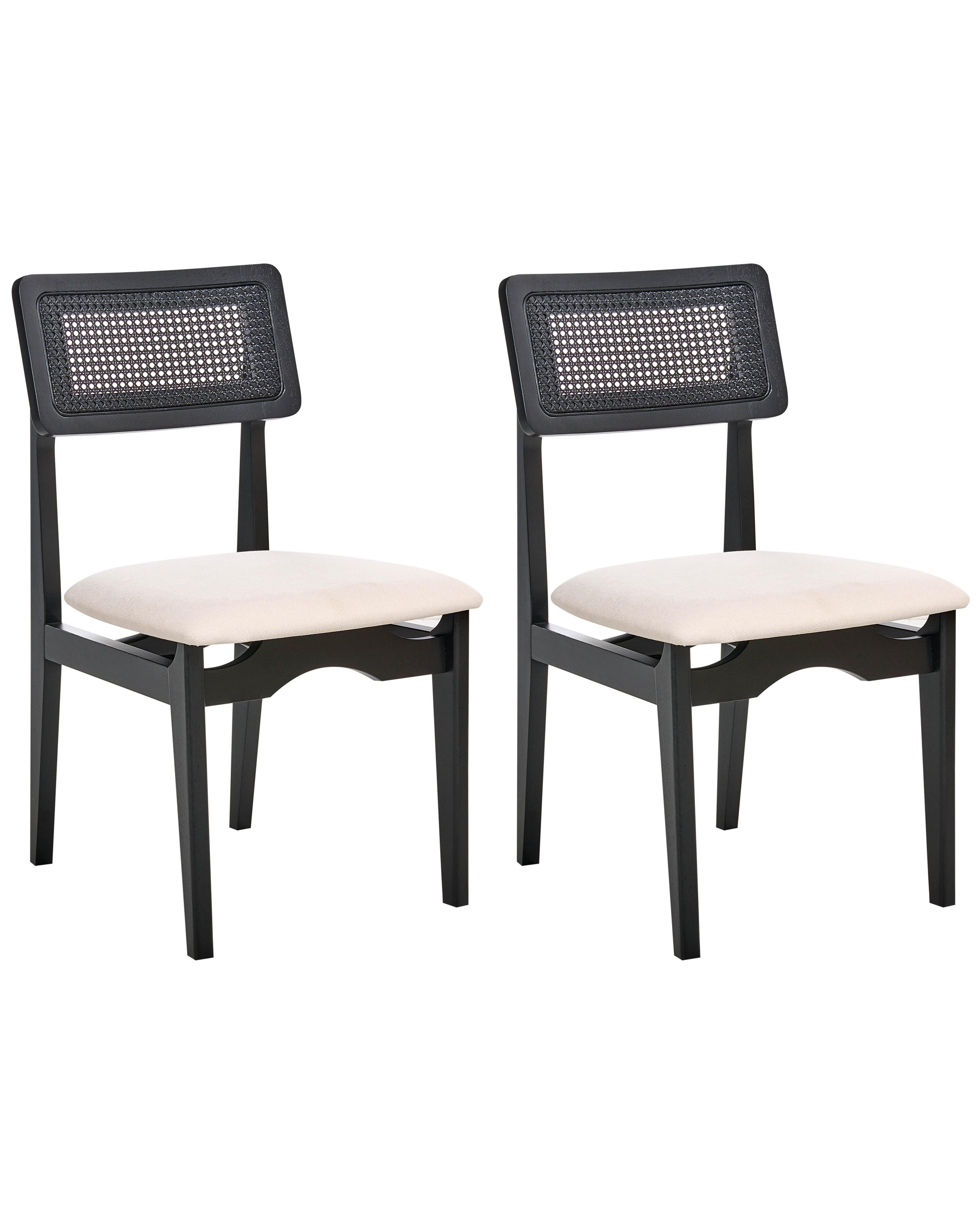 Set van 2 eetkamerstoelen RUBONIA Hout Zwart