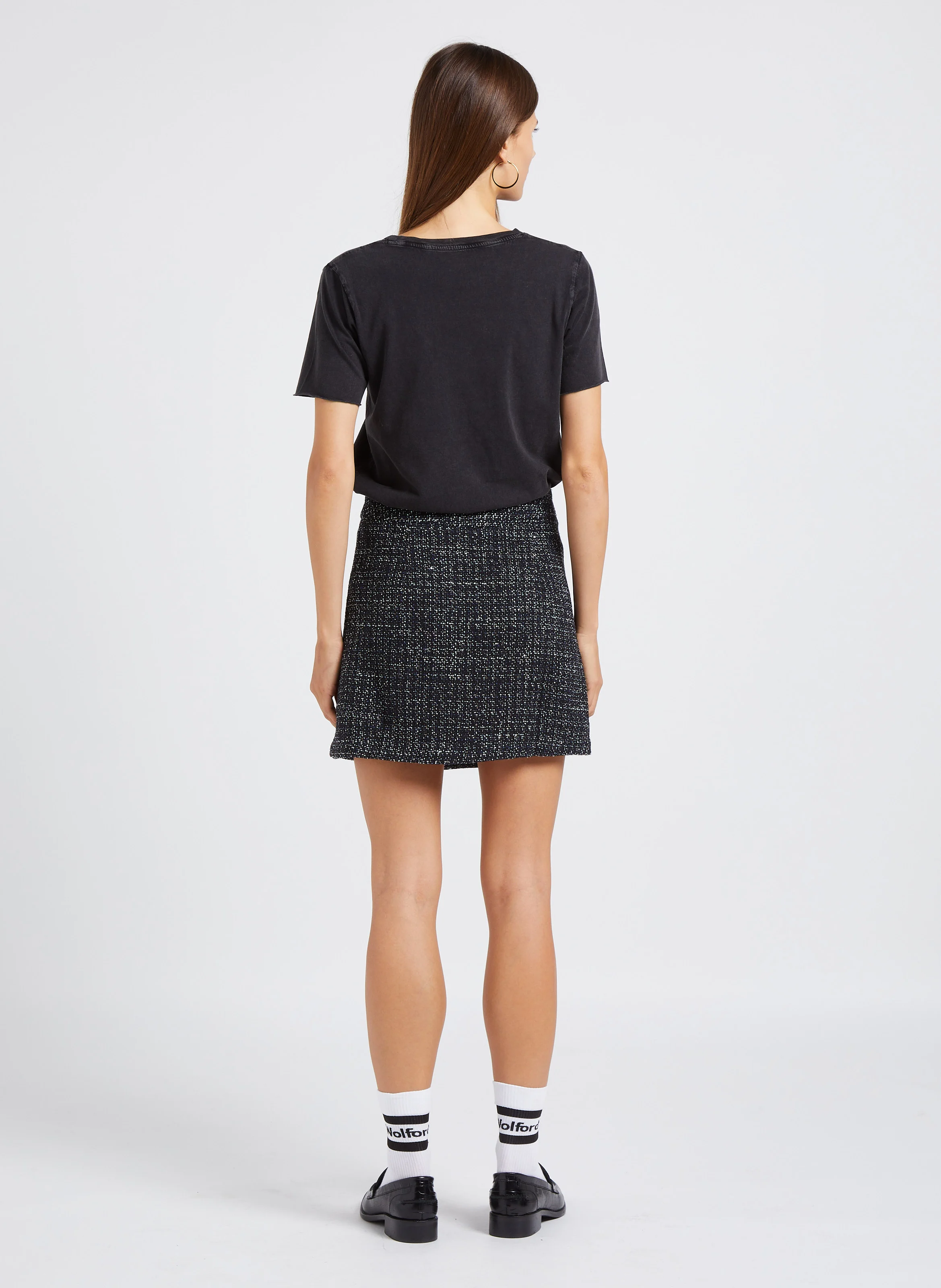 TIZIA - Tee-shirt droit col rond sérigraphié en coton bio | Noir