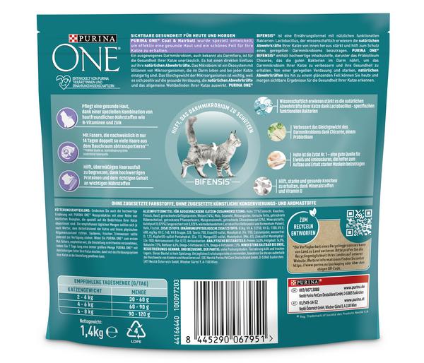 PURINA ONE® Trockenfutter für Katzen Coat &