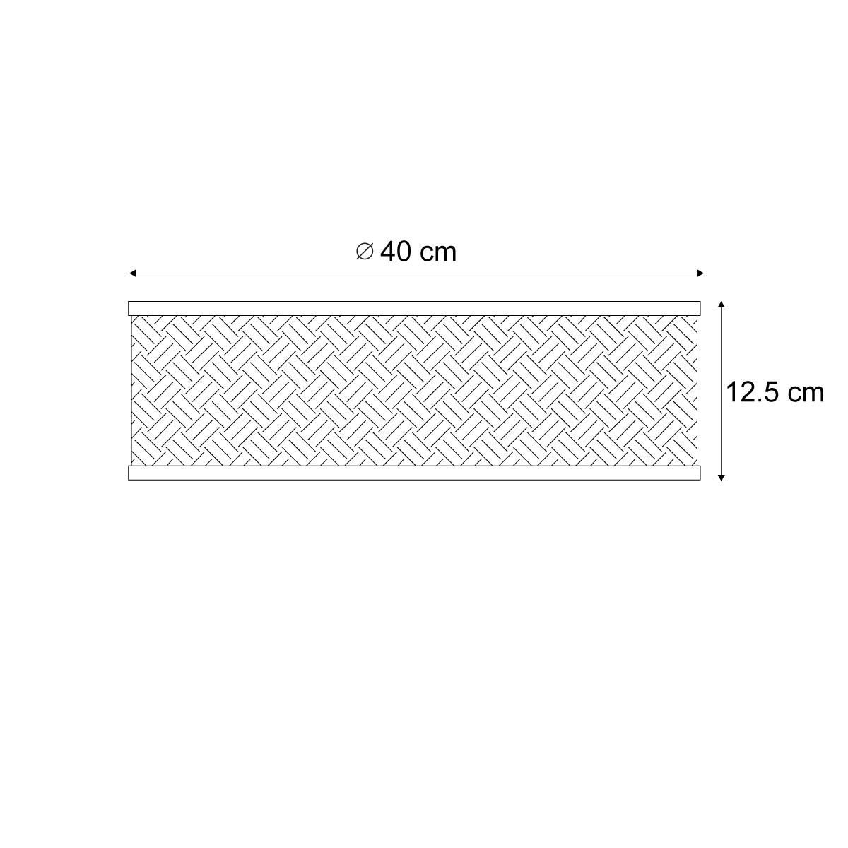Oosterse plafondlamp rotan met zwart 40cm - Tremmo