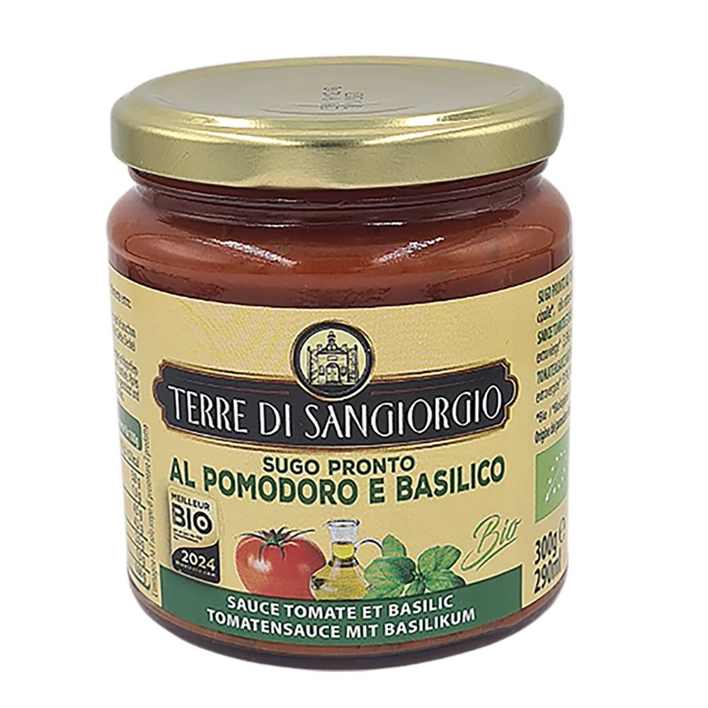 Terre Di Sangiorgio Sugo Basilico<br>300 g, Glas, Bio