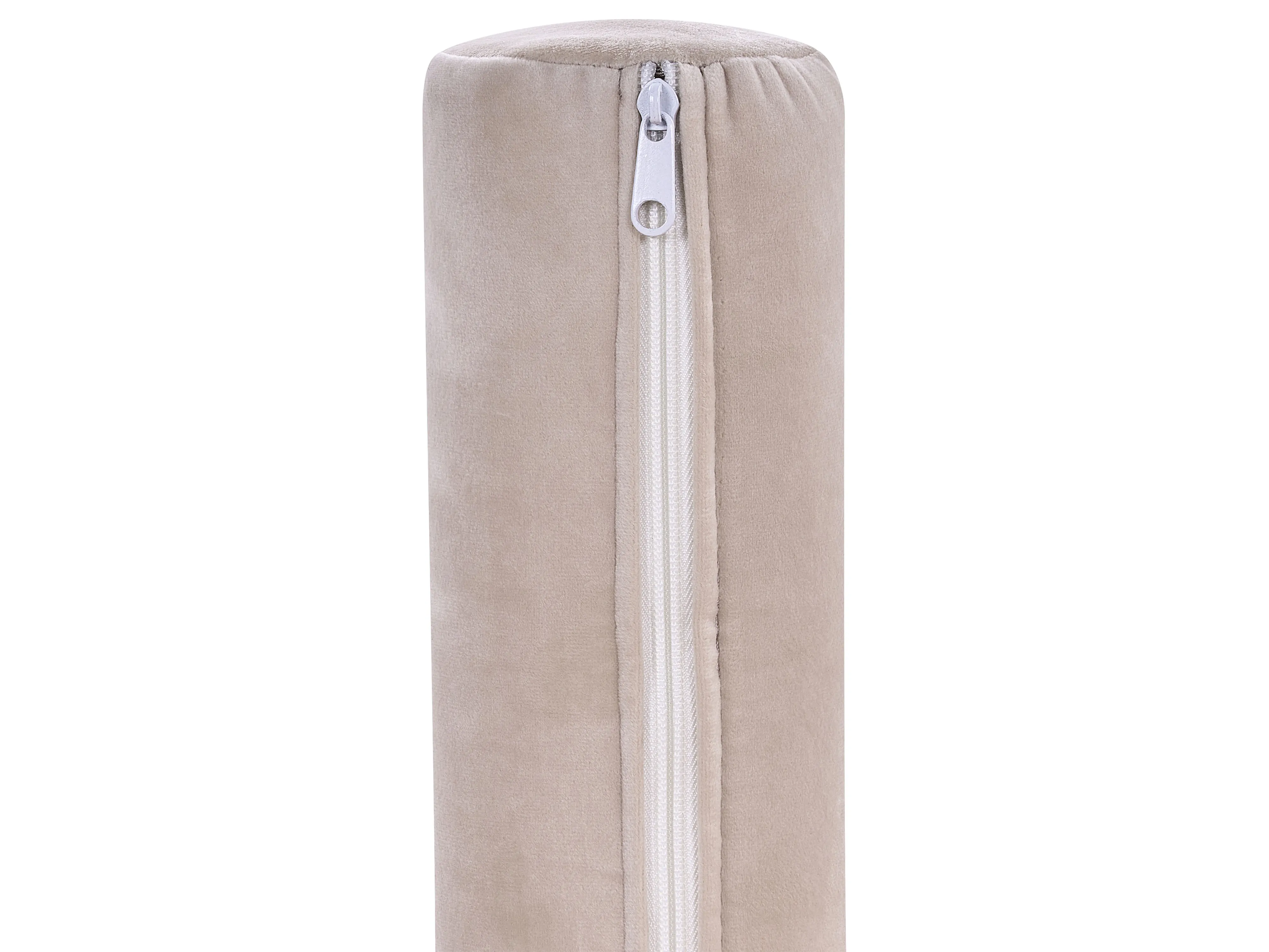 Rechtszijdige chaise longue PESSAC Fluweel Lichtbeige met opbergruimte