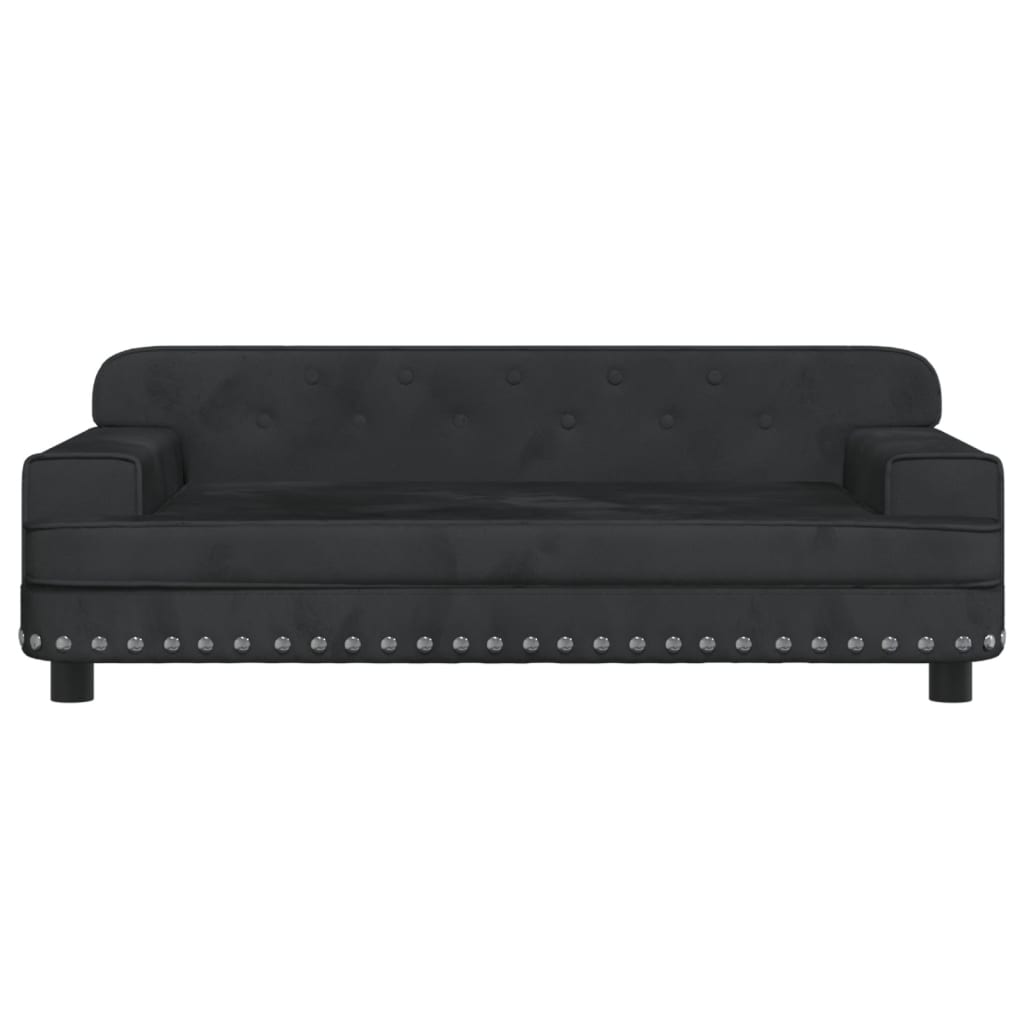 Cama para cães vidaXL em veludo preto, 70x45x30 cm
