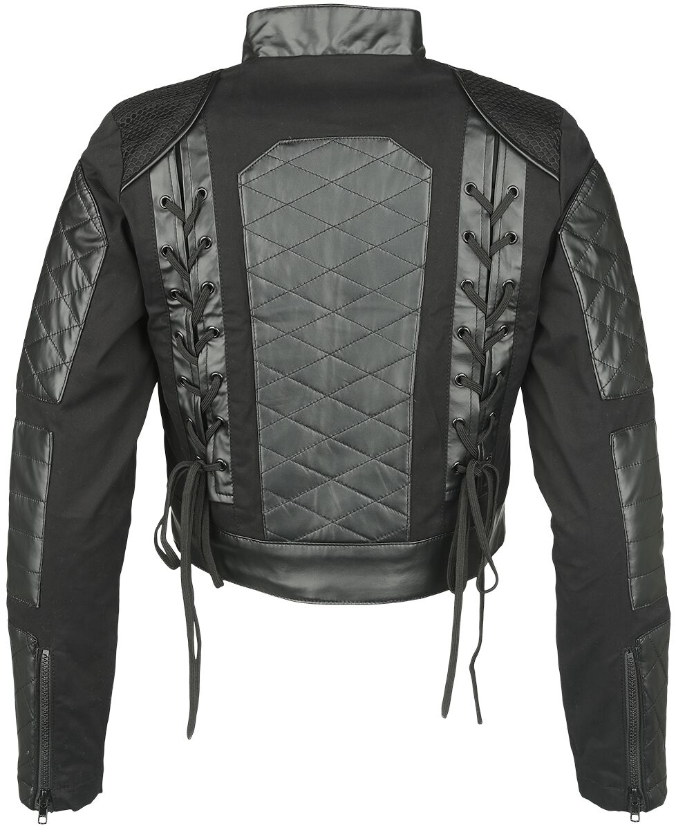 Veste courte avec détails simili-cuir | Gothicana by EMP Veste mi-saison