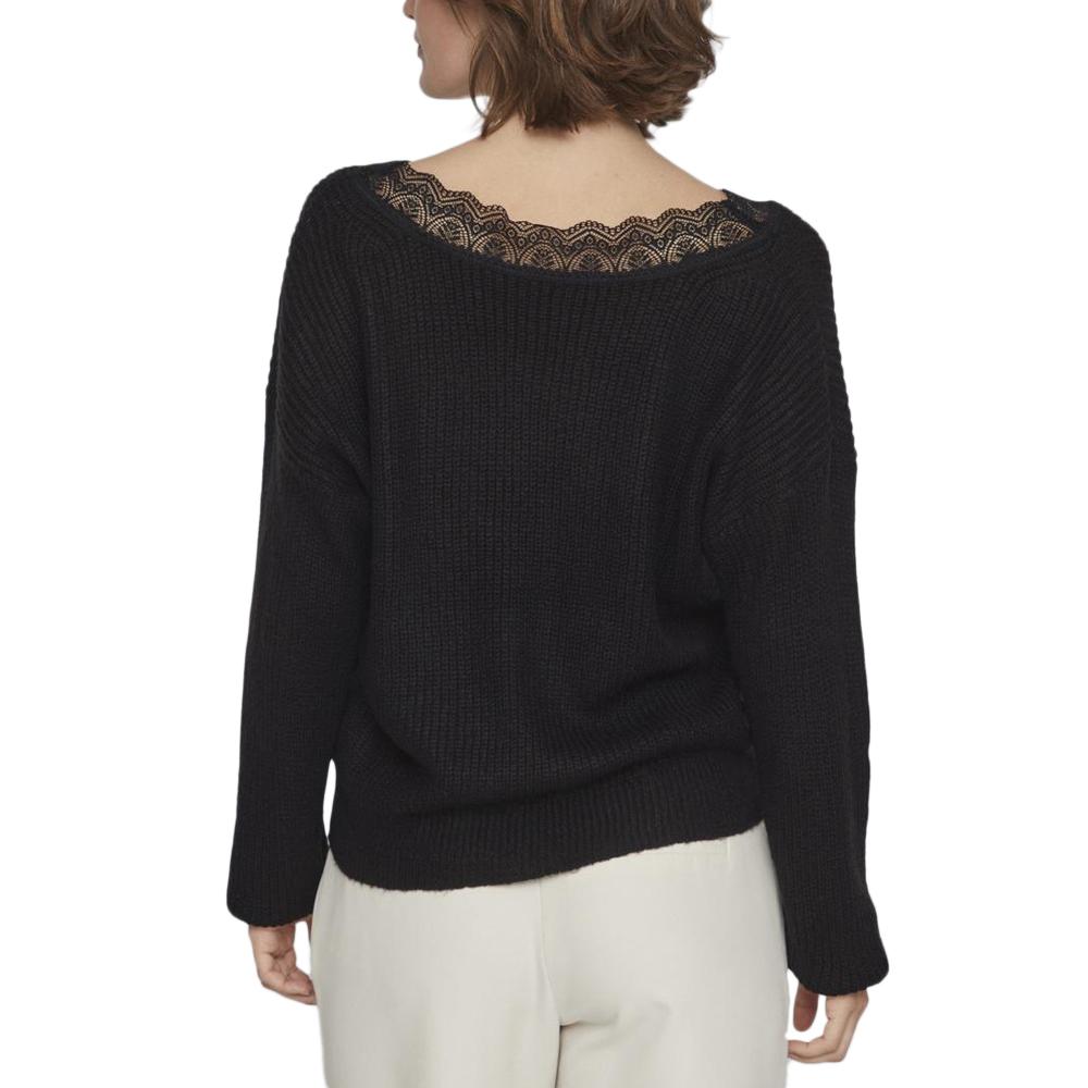Vila Pull Noir Femme Vila Glacy Rev