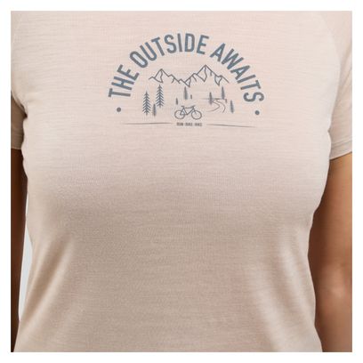 T-shirt Technique Femme Oldo Ride 365 Performance Wool 130 Beige