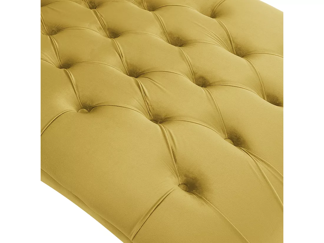 Chaise longue en velours moutarde MURET