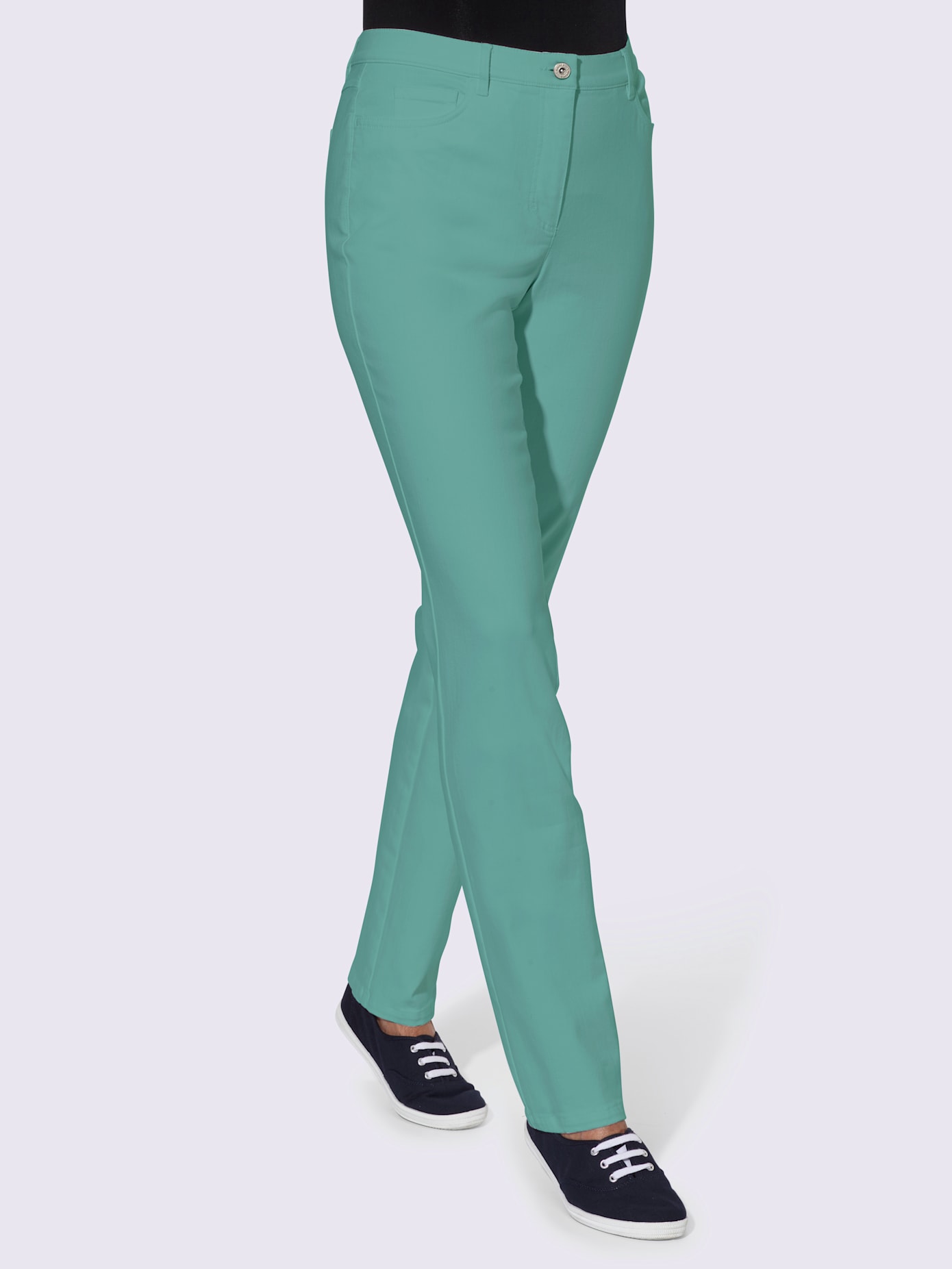 Pantalon mélanges matières perfect fit 4 poches coupes droite