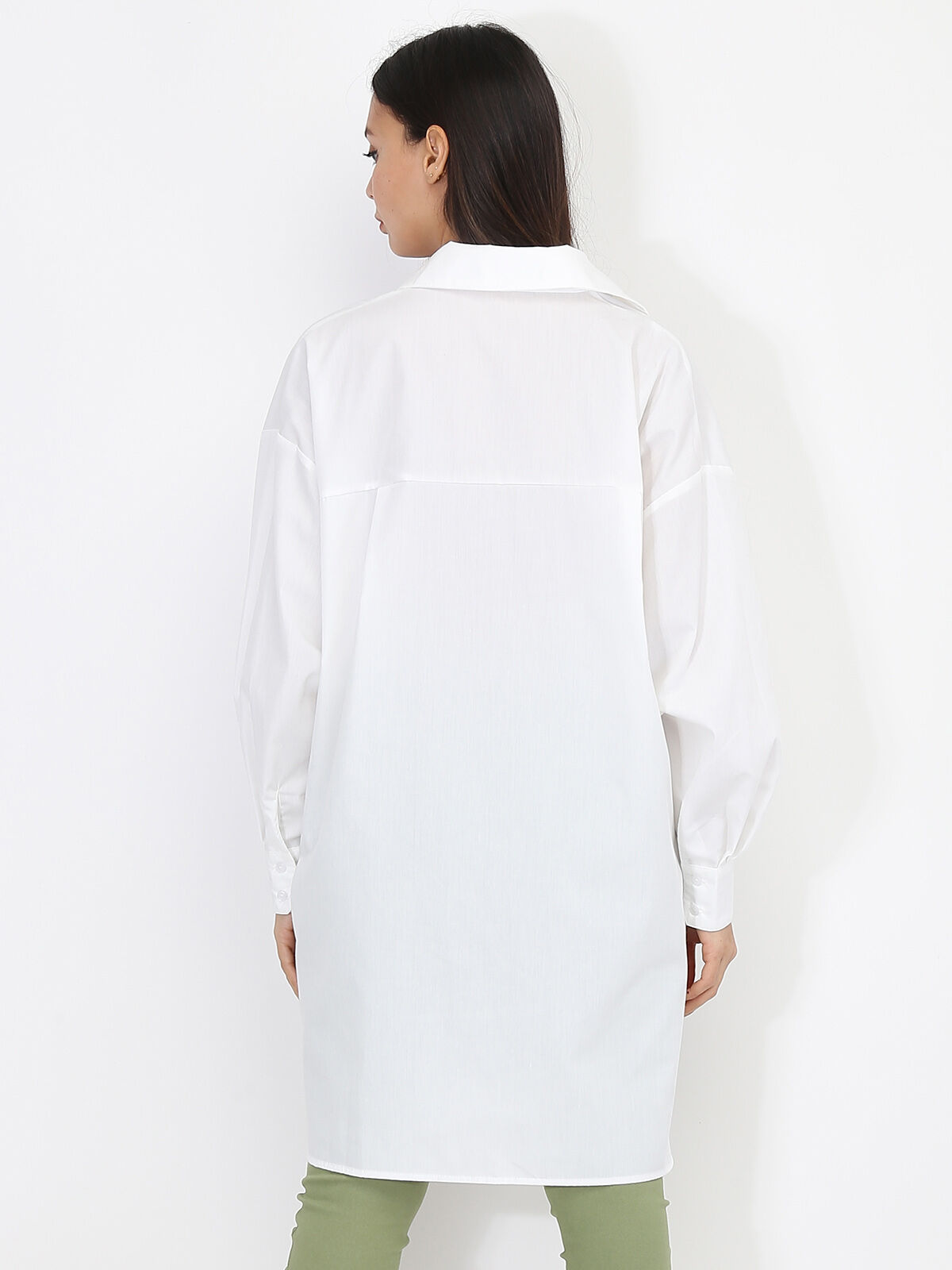 Chemise asymétrique ample- Blanc