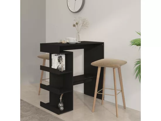Table de bar étagère de rangement Noir 100x50x101,5 cm