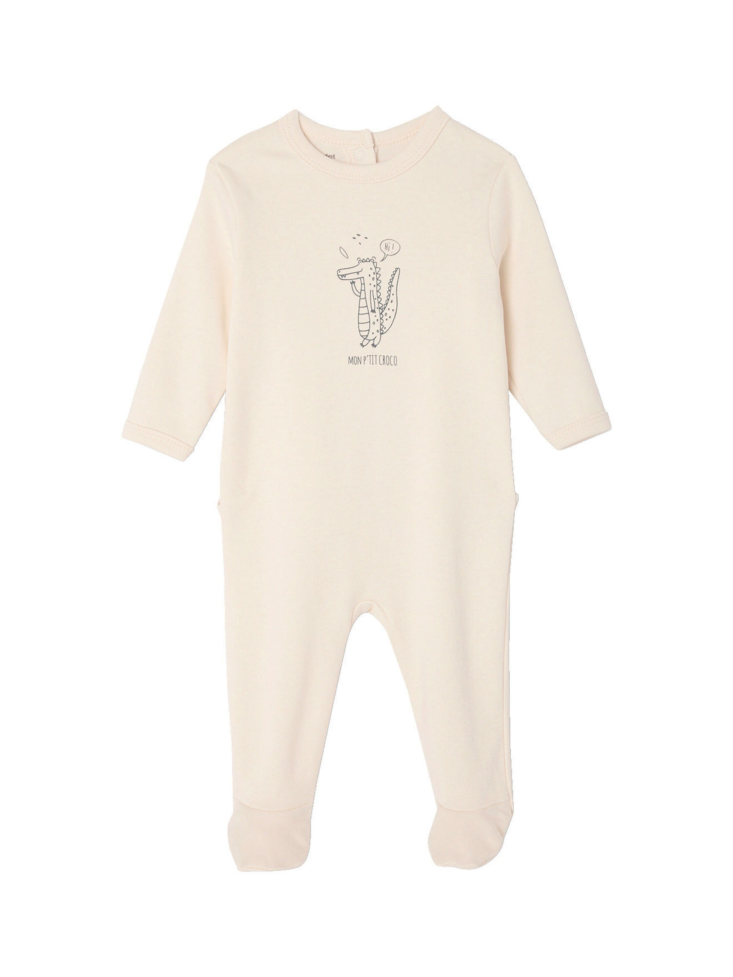 Vertbaudet Bio-Kollektion: 3er-Pack Baby Strampler BASIC graugrün
