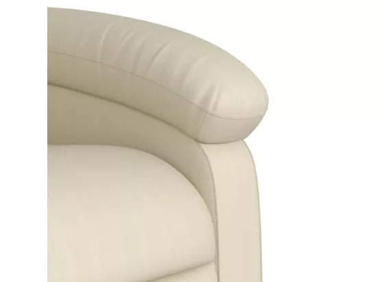 Fauteuil inclinable massant électrique crème similicuir