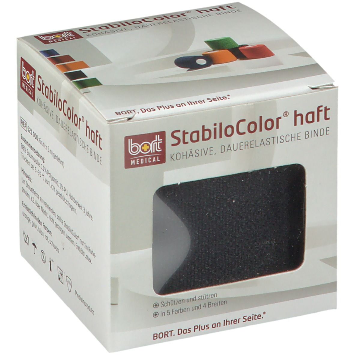 BORT StabiloColor® haft Binde 6 cm schwarz