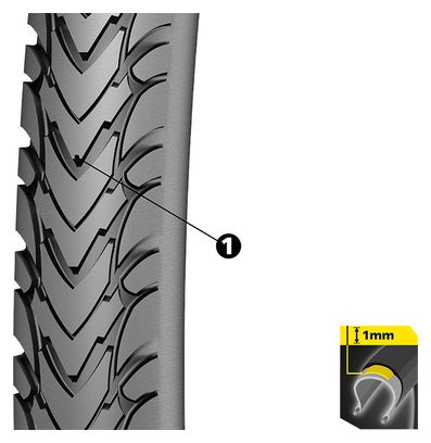 Pneu Urbain MICHELIN PROTEK CROSS 700mm TubeType Rigide Renfort anti crevaison 1mm Ebike Ready