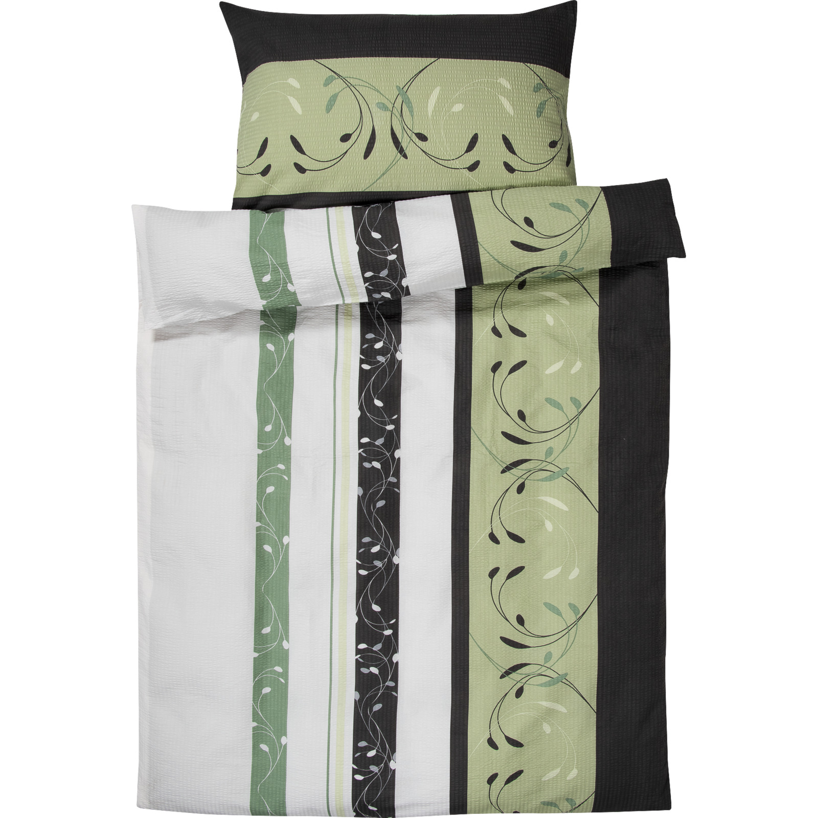 Bettwäsche Seersucker mit floralem Design 200x210 2x65x65 Bettanzug Fra