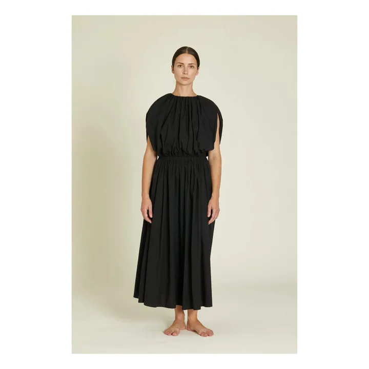 Black Crane Robe Shell Popeline de Coton Bio | Noir