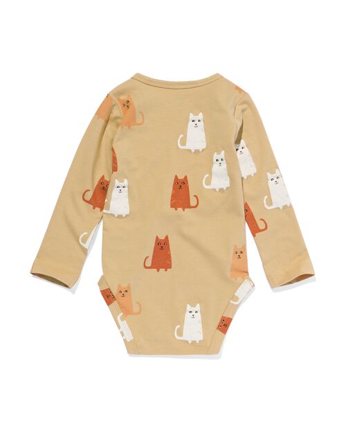 body coton bio extensible avec chats beige