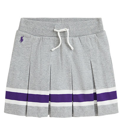 Polo Ralph Lauren Tennisnederdel - Gråmeleret m. Lilla/Hvid