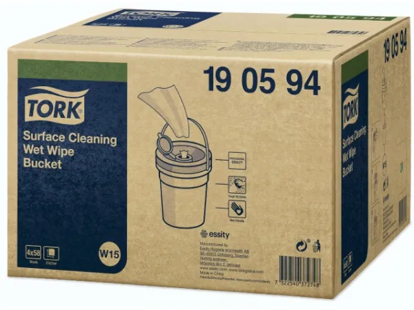 Overfladerengøring Tork Wet Wipes til overflader - spand med 58 klude - (4 stk.)