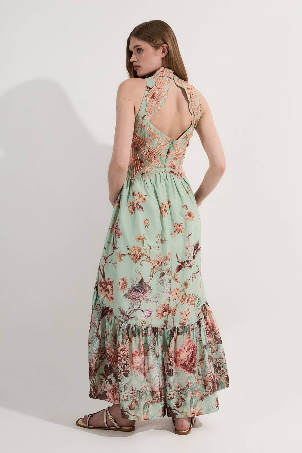 KarenMillen Robe Maxi en Dentelle à Appliqué Floral