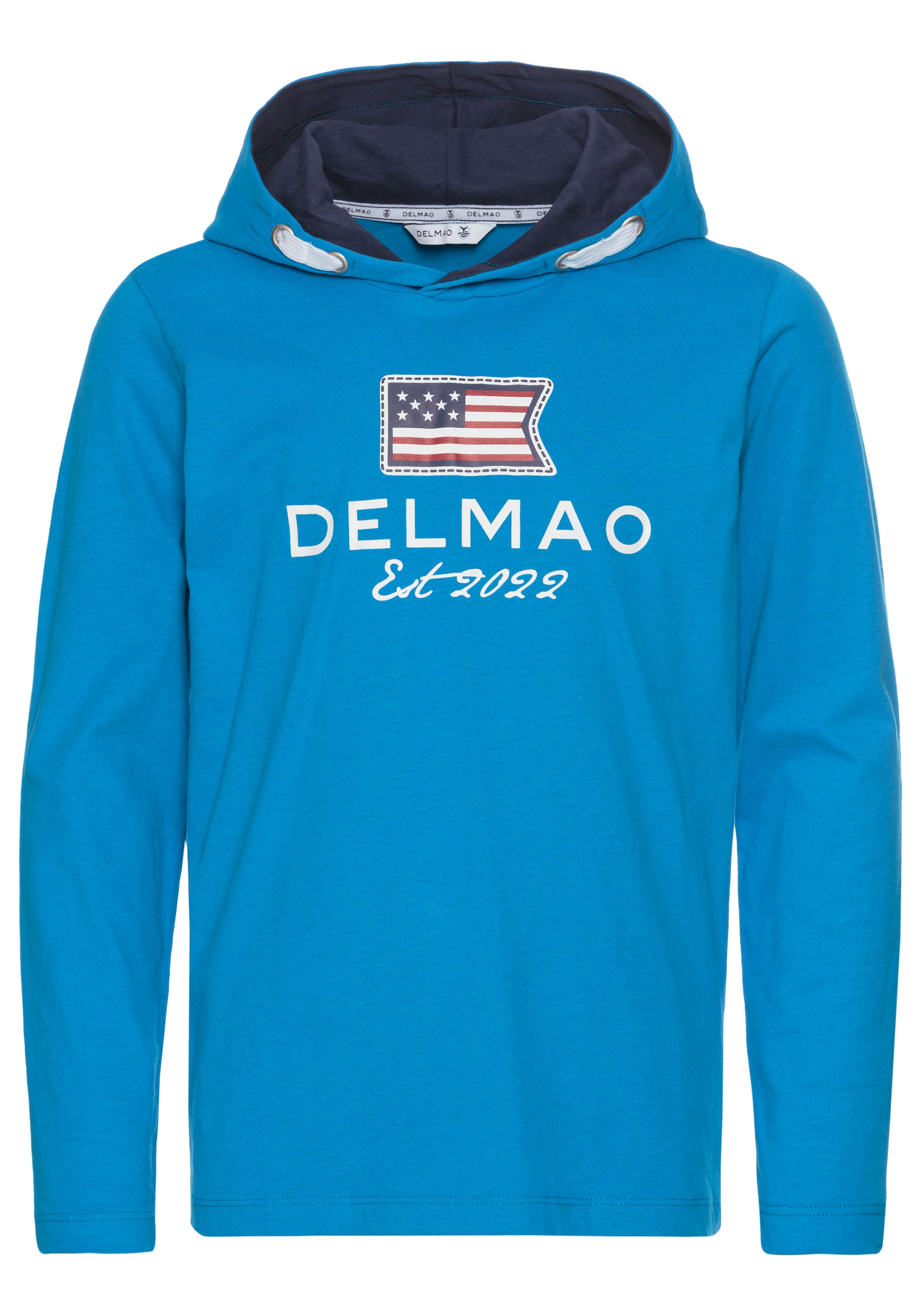 DELMAO Kapuzenshirt »für Jungen«, Langarm,  Basic-Passform,  bedruckt,  aus  Baumwolle