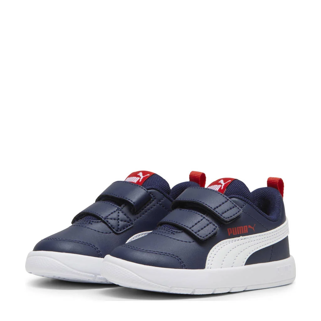 Puma Courtflex V3 sneakers donkerblauw/wit/rood