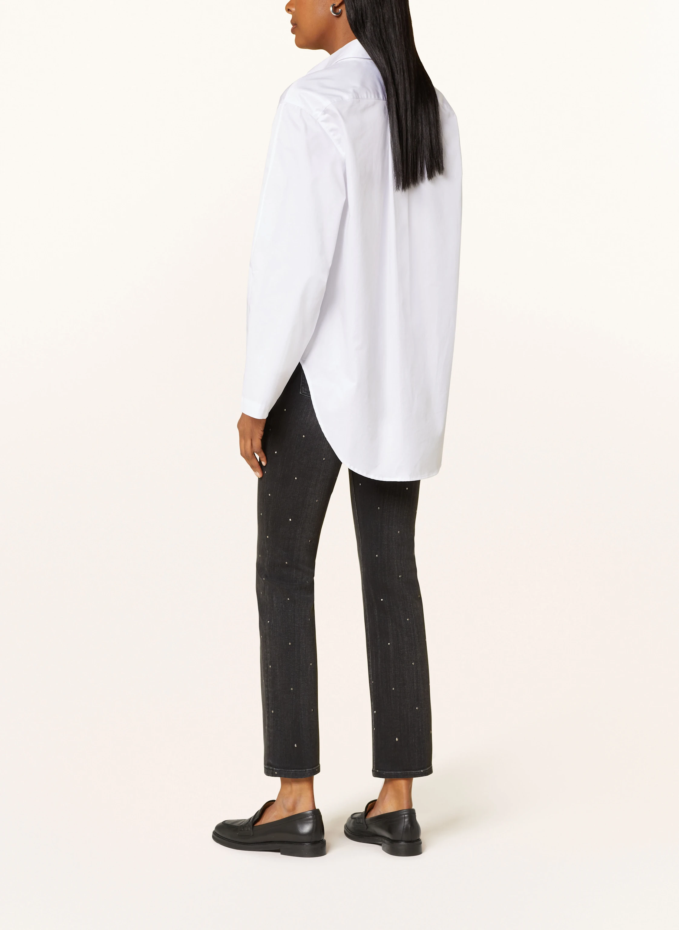 oui Jeans mit Schmucksteinen
