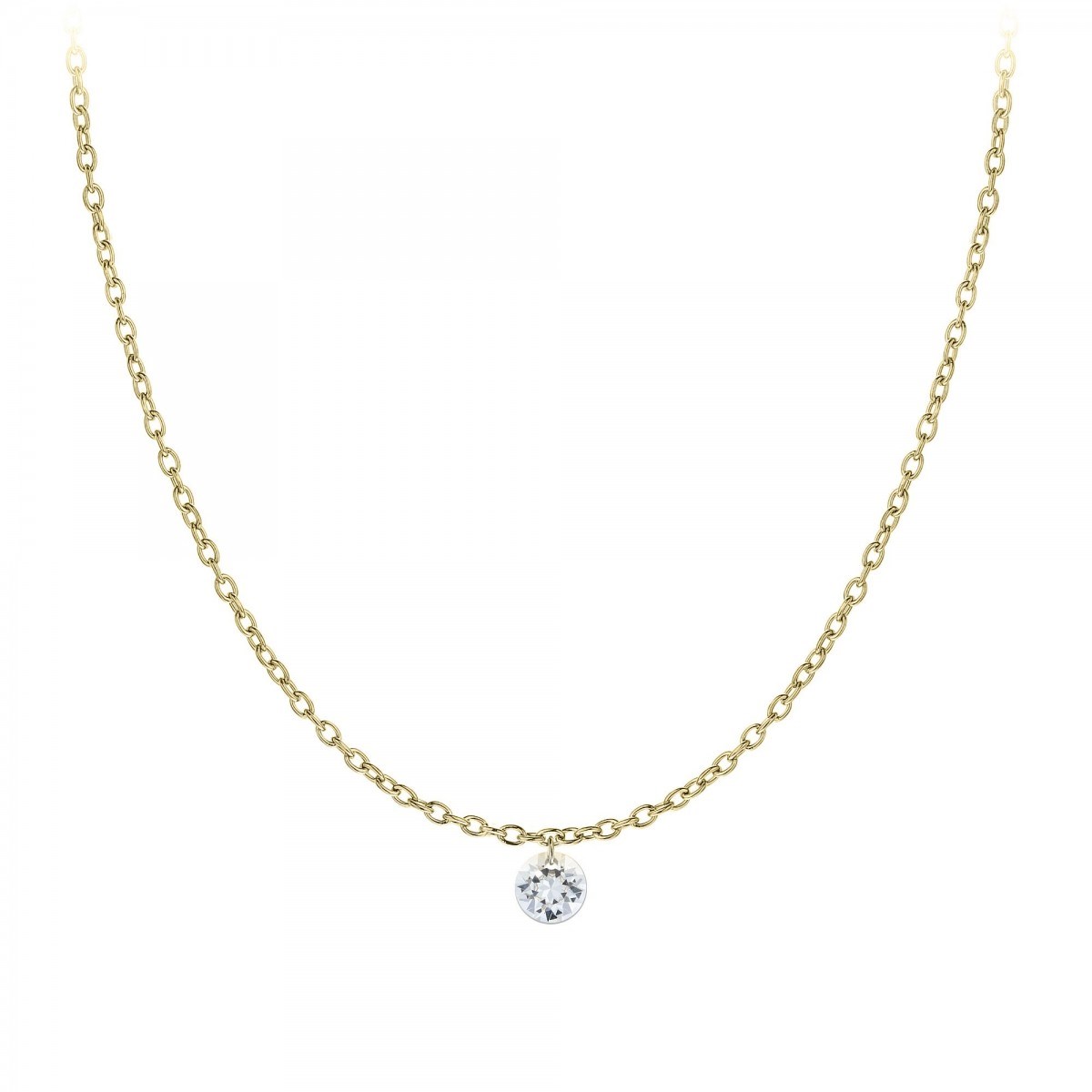 Chaine maille forçat et cristal SC Crystal