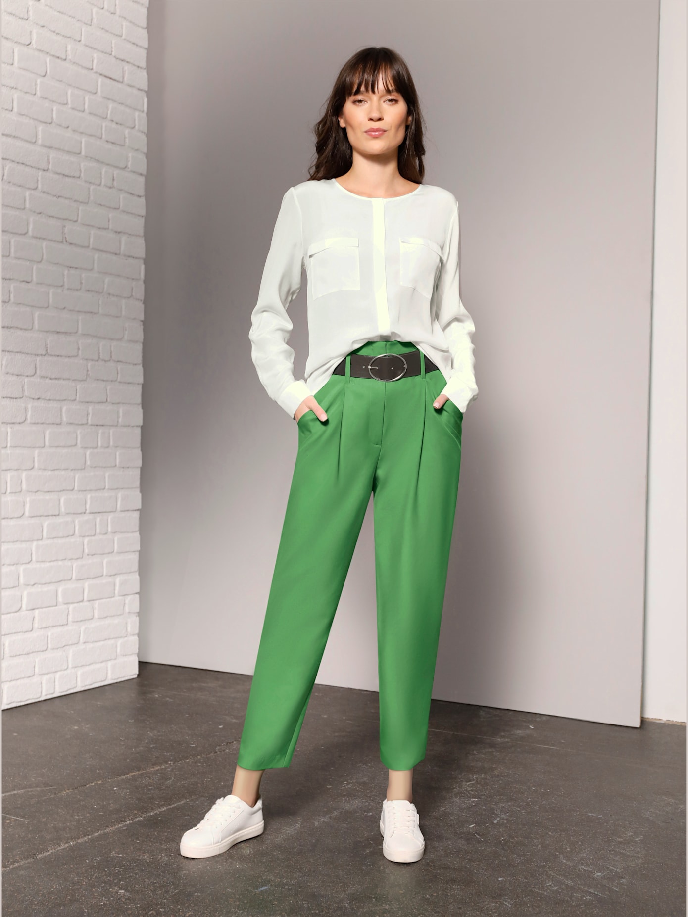 Pantalon à pinces qualité tissée
