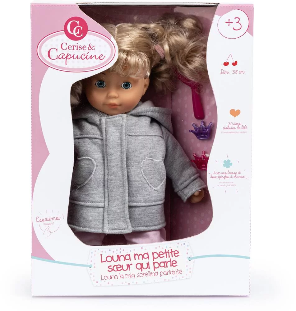 POUPEE - LOUNA MA PETITE SOEUR QUI PARLE 38 CM